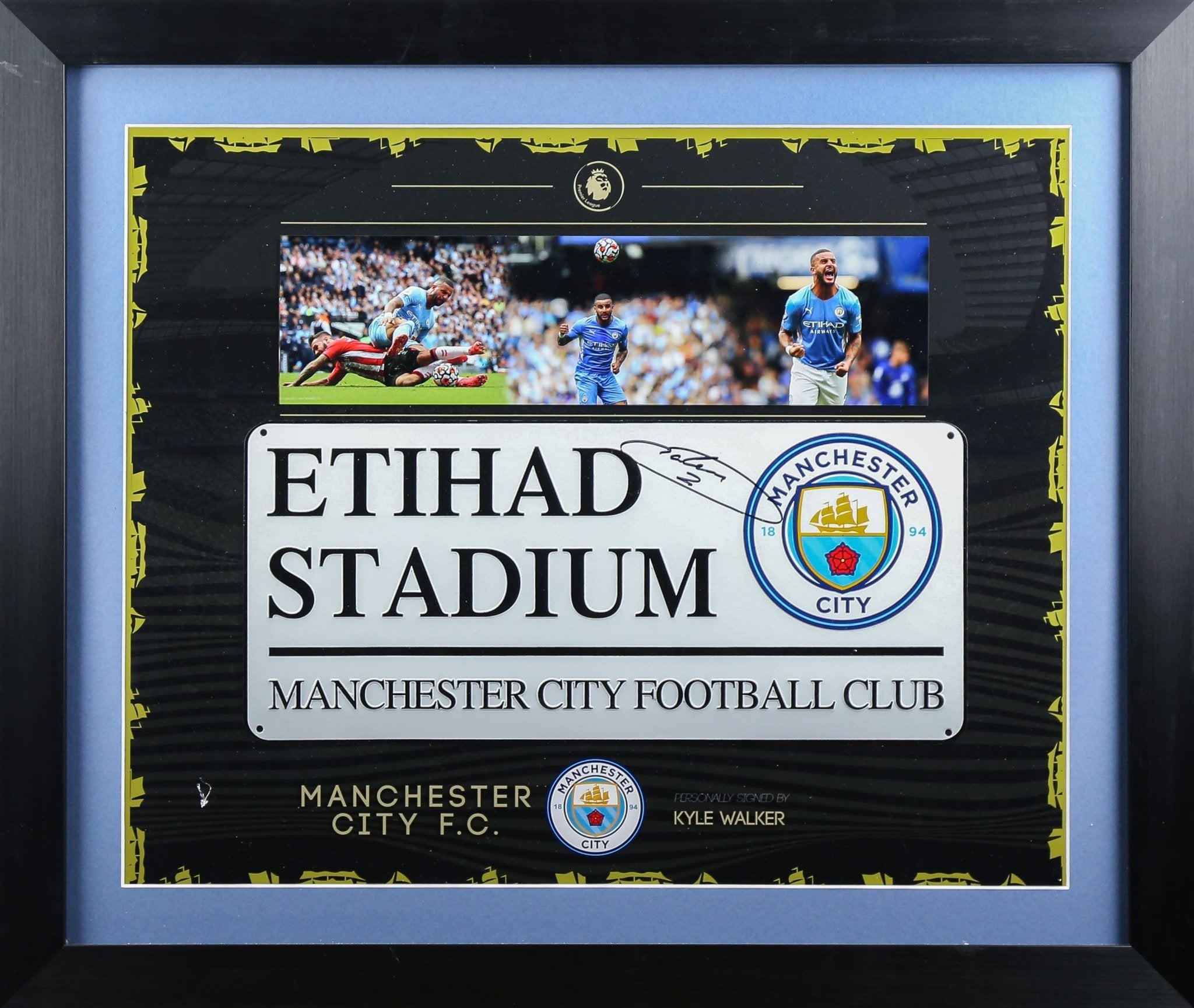 Kyle Walker Roadsign Framed Display - Memorabilia Framers Shop